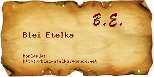 Blei Etelka névjegykártya